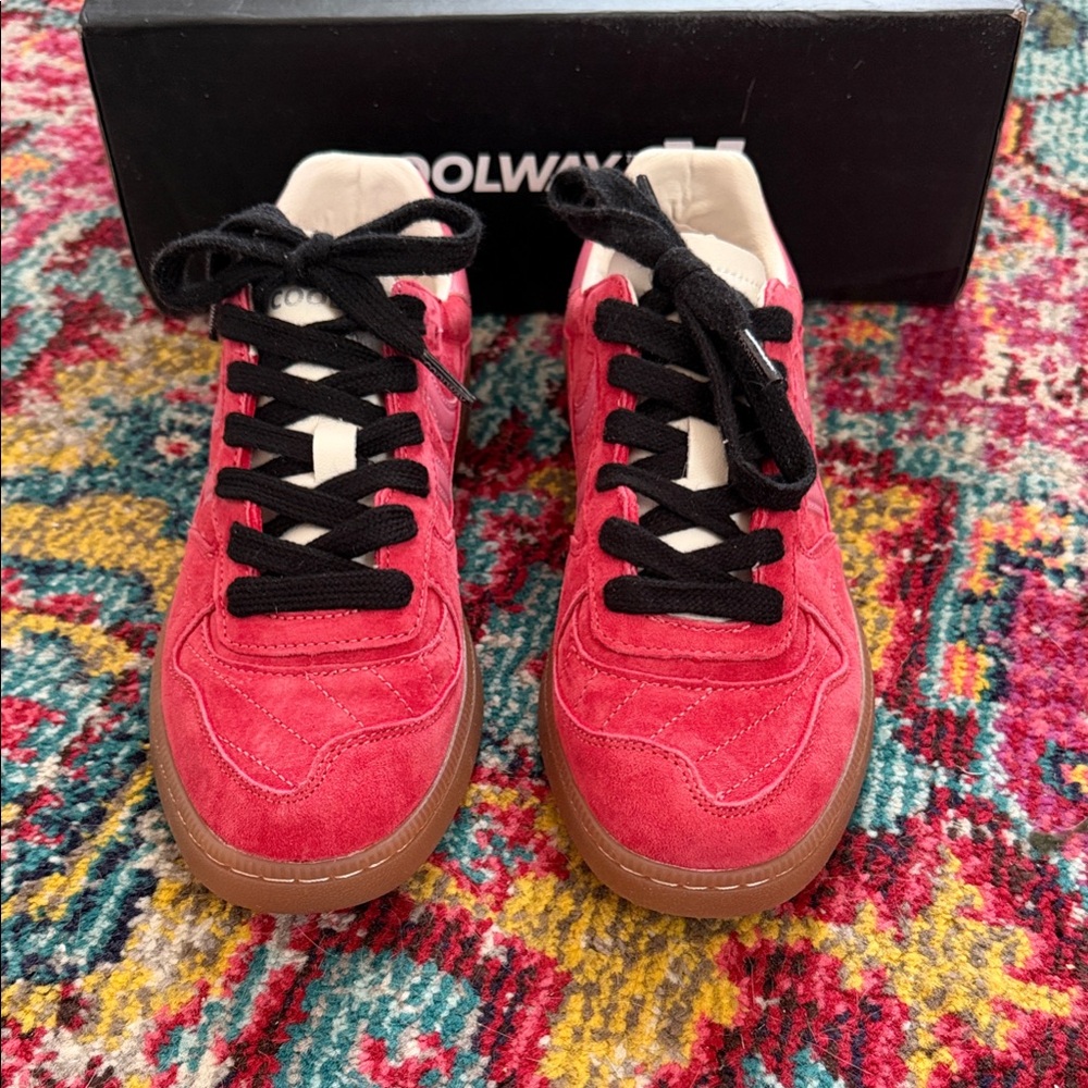 Coolway Red Suede Sneakers with Black Laces